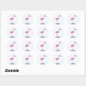 Sticker Rond Flamant rose Fanny (Feuille)