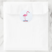 Sticker Rond Flamant rose Fanny (Sac)