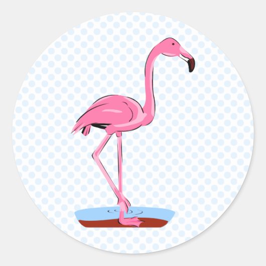 Sticker Rond Flamant rose Fanny (Devant)
