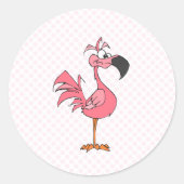 Sticker Rond Flamant rose Fernando (Devant)
