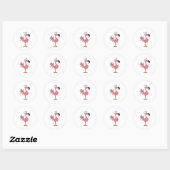 Sticker Rond Flamant rose Fernando (Feuille)