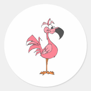 Sticker Rond Flamant rose Fernando