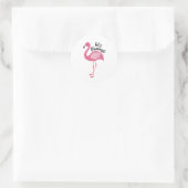 Sticker Rond Flamant rose, Flamingle (Sac)