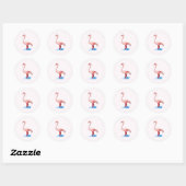 Sticker Rond Flamant rose Fritz (Feuille)