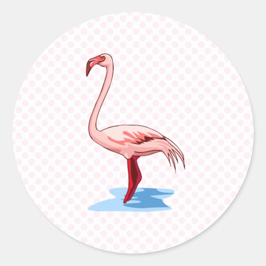 Sticker Rond Flamant rose Fritz (Devant)