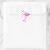 Sticker Rond Flamant rose gloire (Sac)