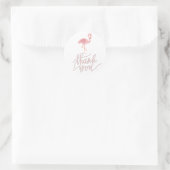 Sticker Rond flamant rose merci (Sac)