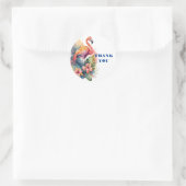 Sticker Rond Flamant rose Merci (Sac)