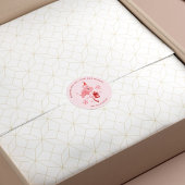 Sticker Rond Flamant Rose Noël Côté Mer Aquarelle