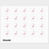 Sticker Rond Flamant rose rose (Feuille)