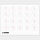 Sticker Rond Flamant rose rose (Feuille)