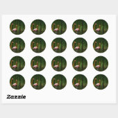 STICKER ROND FLAMANT ROSE ROSE (Feuille)