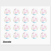 Sticker Rond Flamant rose rose #13 (Feuille)