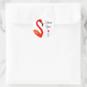 Sticker Rond Flamant rose rose et Merci de coeur (Sac)