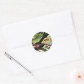 Sticker Rond Flamant rose rose - photo de la faune (Enveloppe)