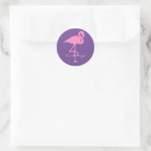 Sticker Rond Flamant rose rose Thunder_Cove (Sac)