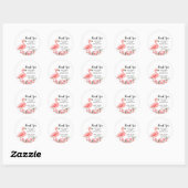 Sticker Rond Flamant rose rose Tropical Orchidée Anniversaire M (Feuille)