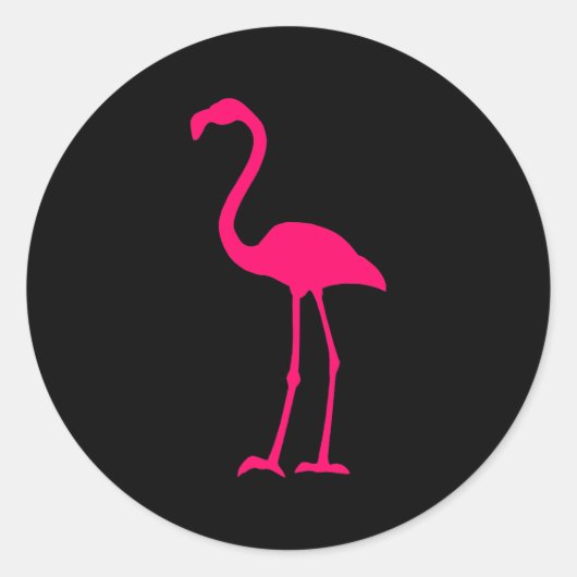 Sticker Rond Flamant rose rose vif (Devant)