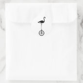 Sticker Rond Flamant rose sur une roue une silhouette irréguliè (Sac)