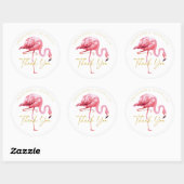 Sticker Rond Flamant rose tropical Sweet 16 Merci ID922 (Feuille)