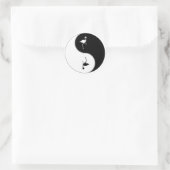 Sticker Rond Flamant rose Yin Yang (Sac)