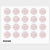 Sticker Rond Flamants roses modernes mignons (Feuille)