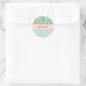 Sticker Rond Flamants roses roses Pois (Sac)