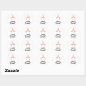 Sticker Rond Flamants roses tropical mariage | baiser flamant r (Feuille)