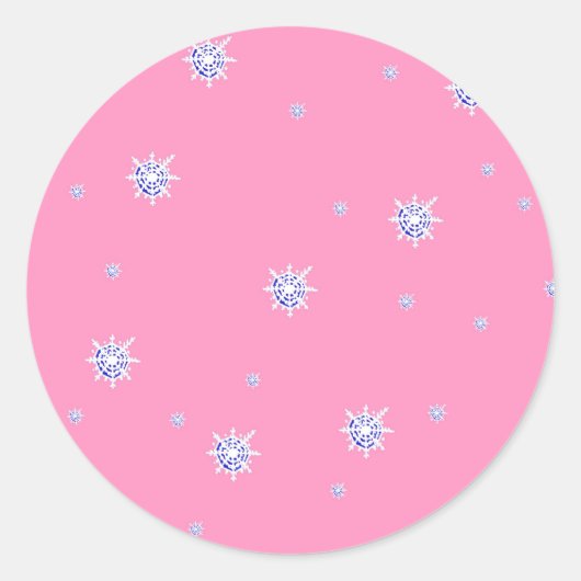 Sticker Rond Flambeaux d'hiver roses (Devant)