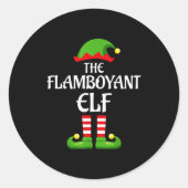 Sticker Rond Flamboyant Elf Family Matching Group Christmas  (Devant)