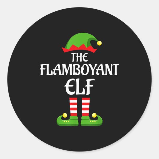 Sticker Rond Flamboyant Elf Family Matching Group Christmas  (Devant)