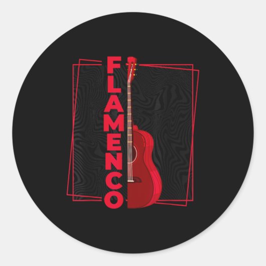 Sticker Rond Flamenco _ Spanish Dance Guitar _ Spain Flamenco  (Devant)