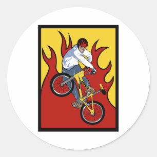 Sticker Rond Flames BMX