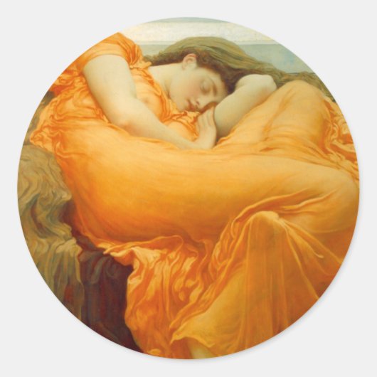 Sticker Rond Flaming June par Frederick Leighton (Devant)