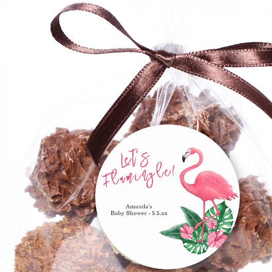 Sticker Rond Flamingle ! Baby shower