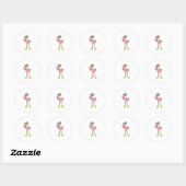 Sticker Rond Flamingo (Feuille)