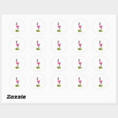 Sticker Rond Flamingo as Princess with Crown (Feuille)