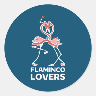 Sticker Rond Flamingo Flamenco Couple d'amour Danse