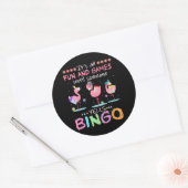 Sticker Rond Flamingo | Flaming Bingo Funny (Enveloppe)