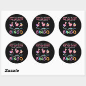 Sticker Rond Flamingo | Flaming Bingo Funny (Feuille)