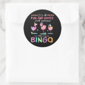 Sticker Rond Flamingo | Flaming Bingo Funny (Sac)