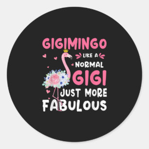 Sticker Rond Flamingo Gigigimingo Like A Nora Nana Toxits Funny