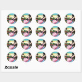 Sticker Rond Flamingo Paradise (Feuille)