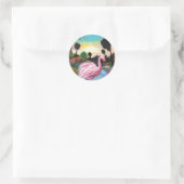 Sticker Rond Flamingo Paradise (Sac)