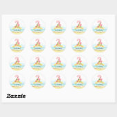 Sticker Rond Flamingo Rose Anniversaire 2ème Anniversaire (Feuille)