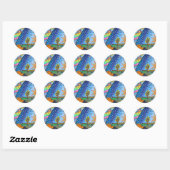 Sticker Rond Flammarion Woodcut Flat Earth Design Carré COULEUR (Feuille)