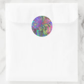 Sticker Rond Flamme de couleur - Turquoise & Violet Deva (Sac)