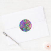 Sticker Rond Flamme de couleur - Turquoise & Violet Deva (Enveloppe)