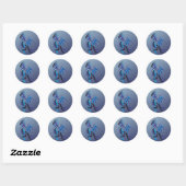 Sticker Rond Flamme de dragon bleu (Feuille)