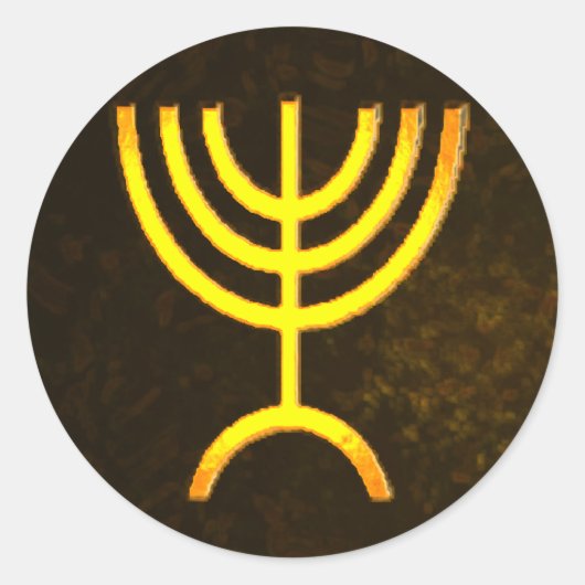 Sticker Rond Flamme de Menorah (Devant)